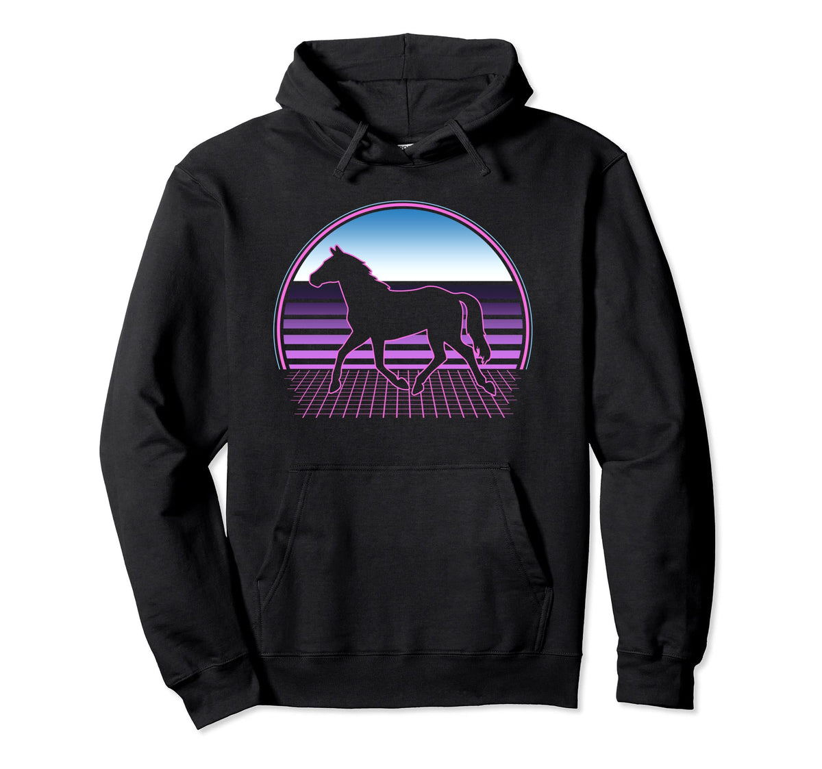 Horse Riding 80S Vaporwave Aesthetic Horse Hoodie - Novelty Apparel Unisex