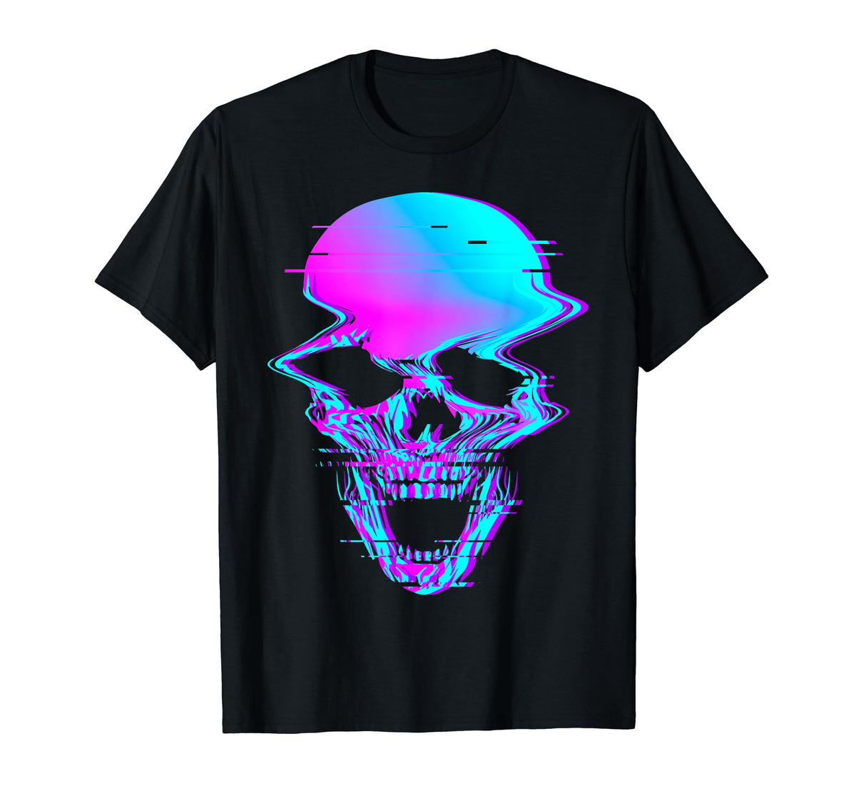 Skull Glitch Creepy Eboy Egirl T-Shirt - Streetwear Style for Adults