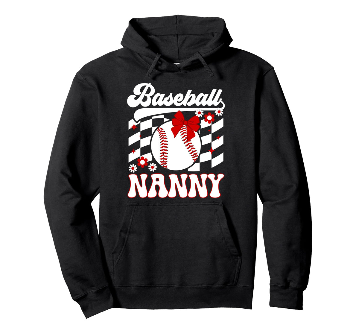 Baseball Nanny Groovy Nanny Hoodie - Casual Everyday Wear for Adults