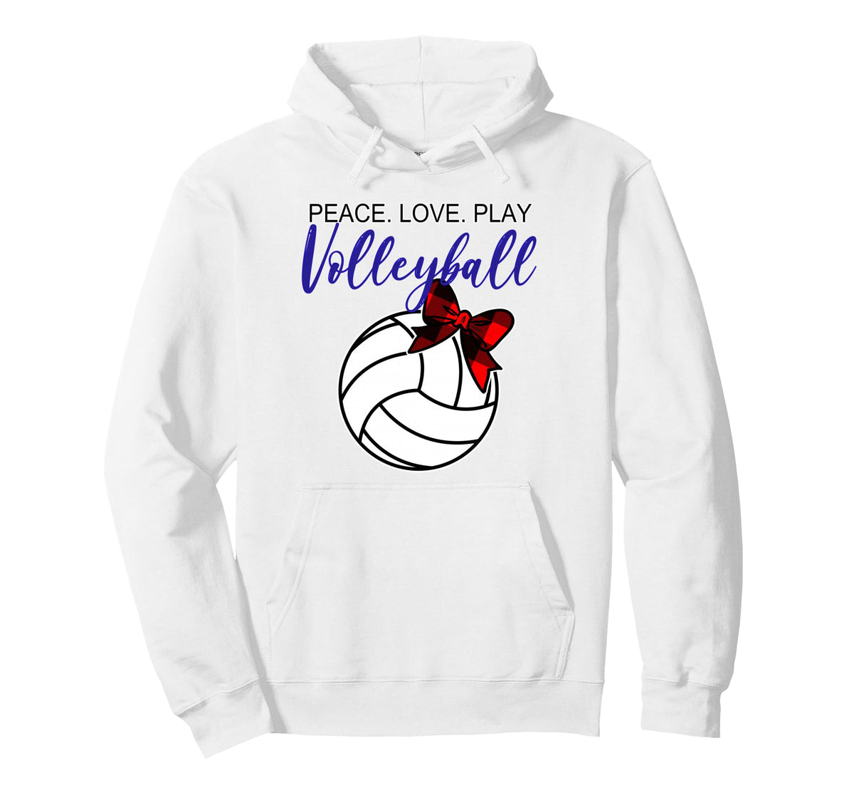 Volleyball Teen 10 12 Peace Love Hoodie - Fun Novelty Design Unisex