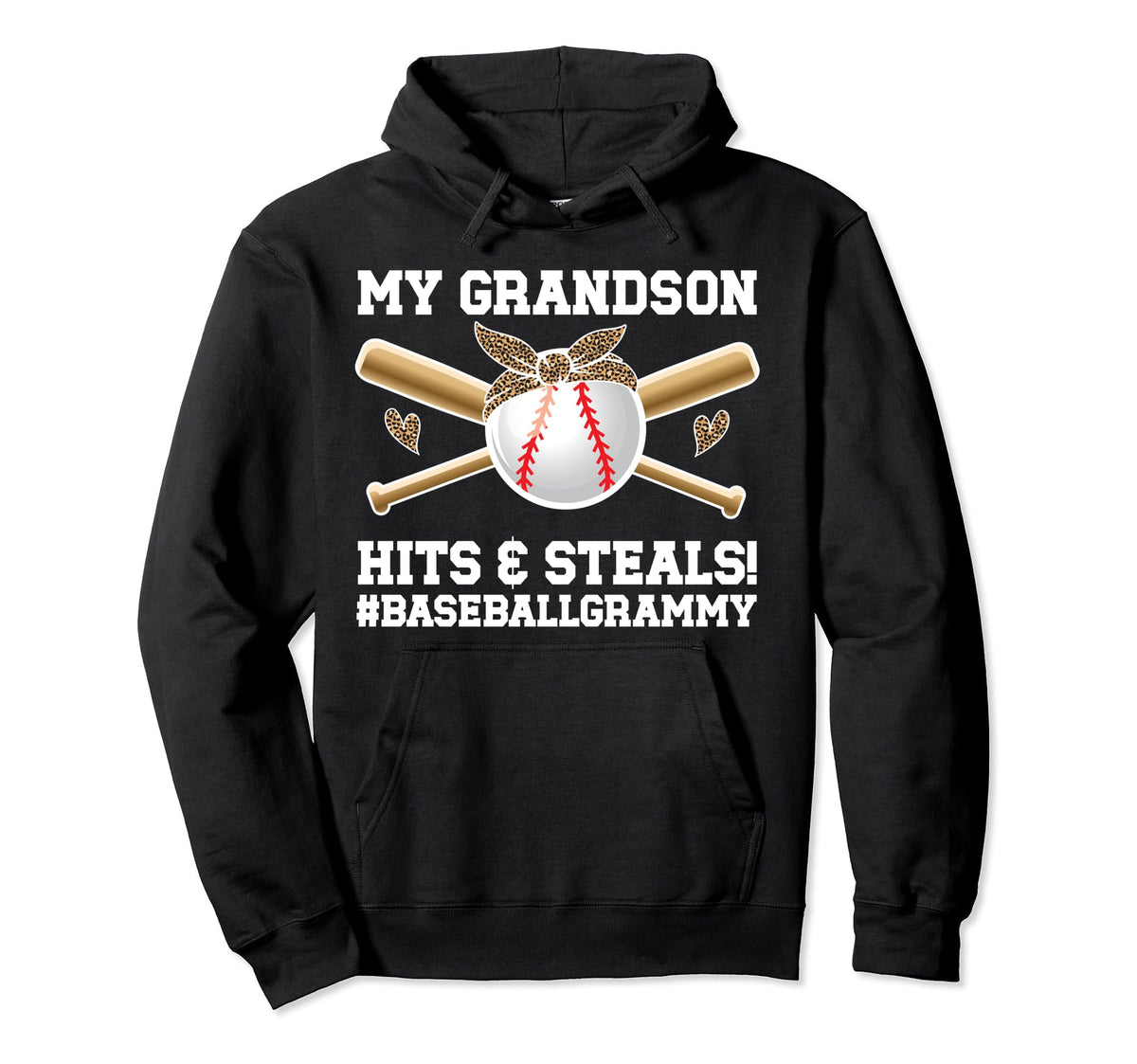 My Grandson Baseball Grammy Baseball Hoodie - Fun Novelty Design Men Women