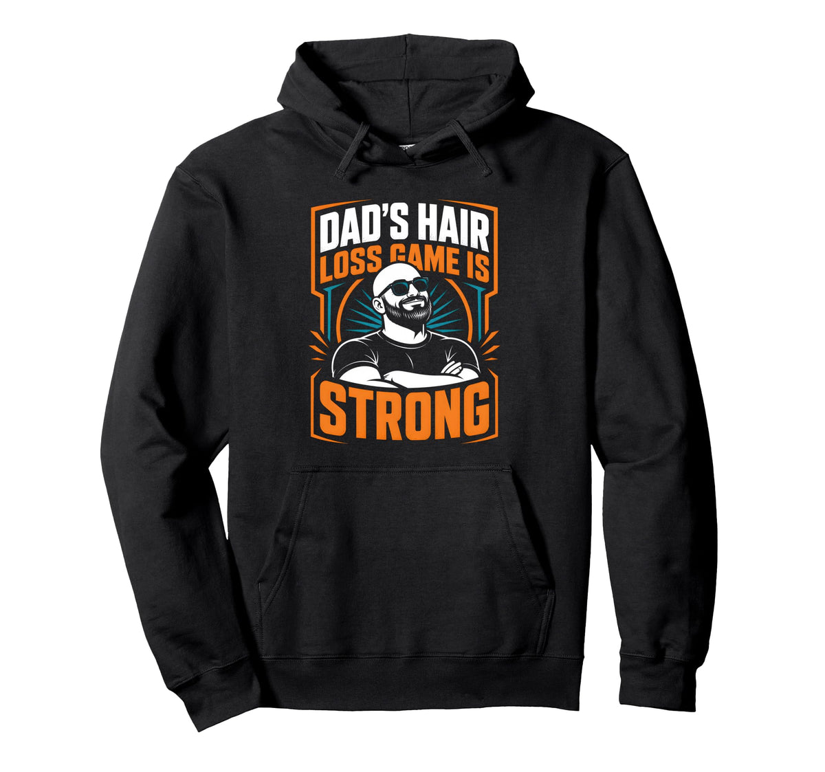 Dads Hair Loss Game Is Strong Hair Loss Dad Hoodie - Trendy Graphic Unisex