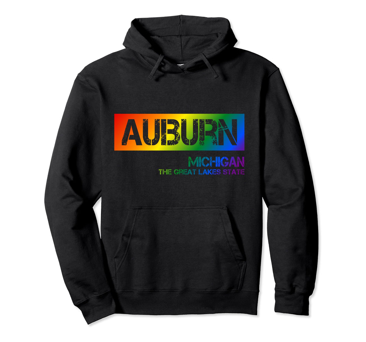 Auburn Michigan Lgbtqai Rainbow Hoodie - Casual Everyday Wear Unisex