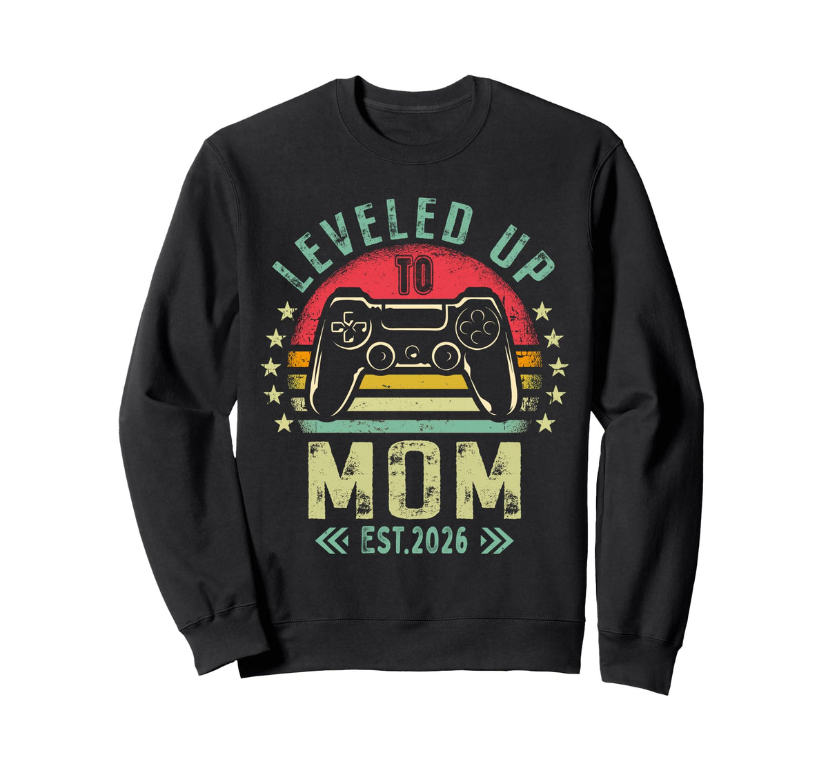 Womens Leveled Up To Mom Gamer Mommy Sweatshirt - Trendy Graphic Men Women