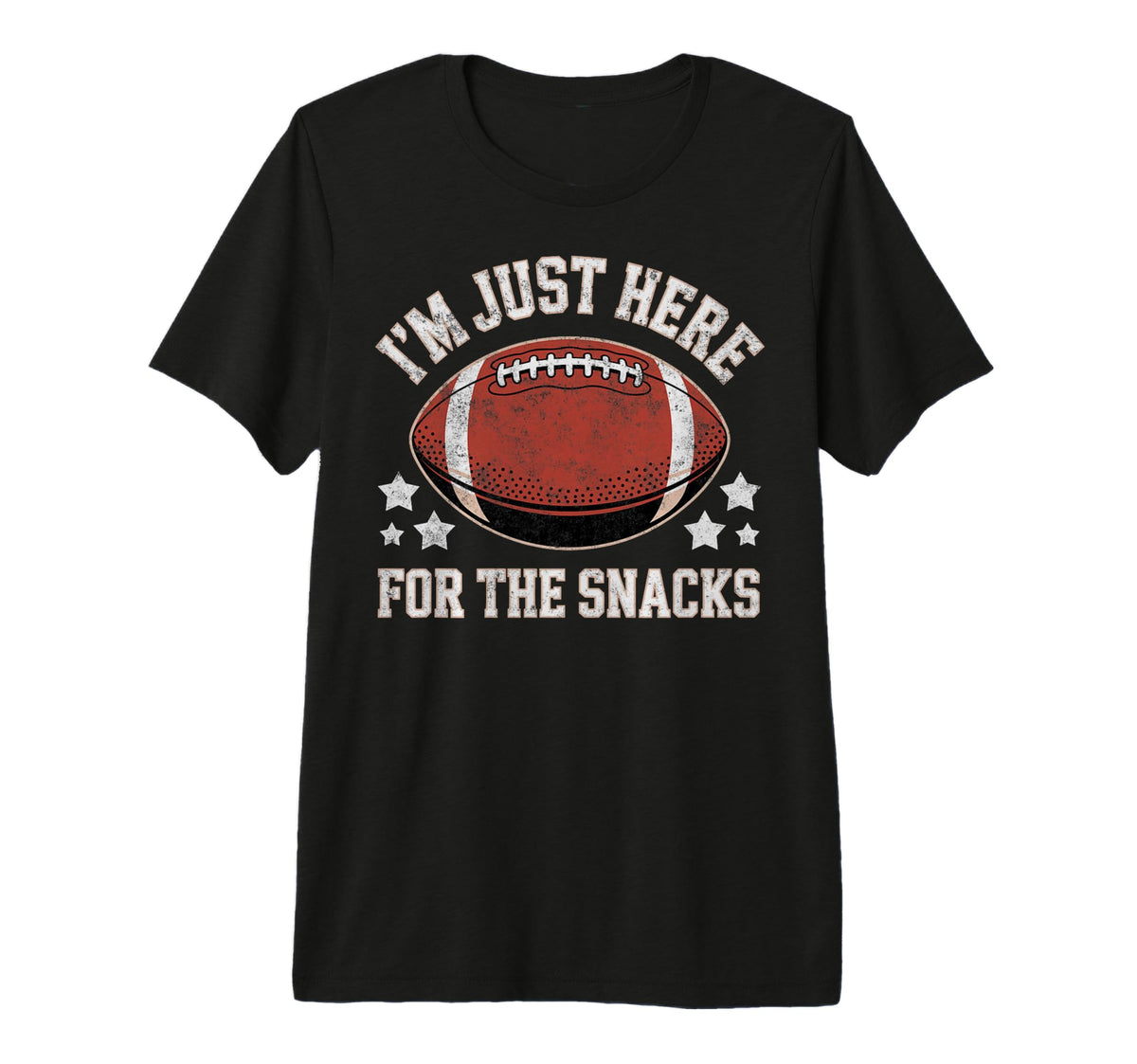 Im Just Here Snacks Funny Joke Football T-Shirt - Graphic Print Men Women