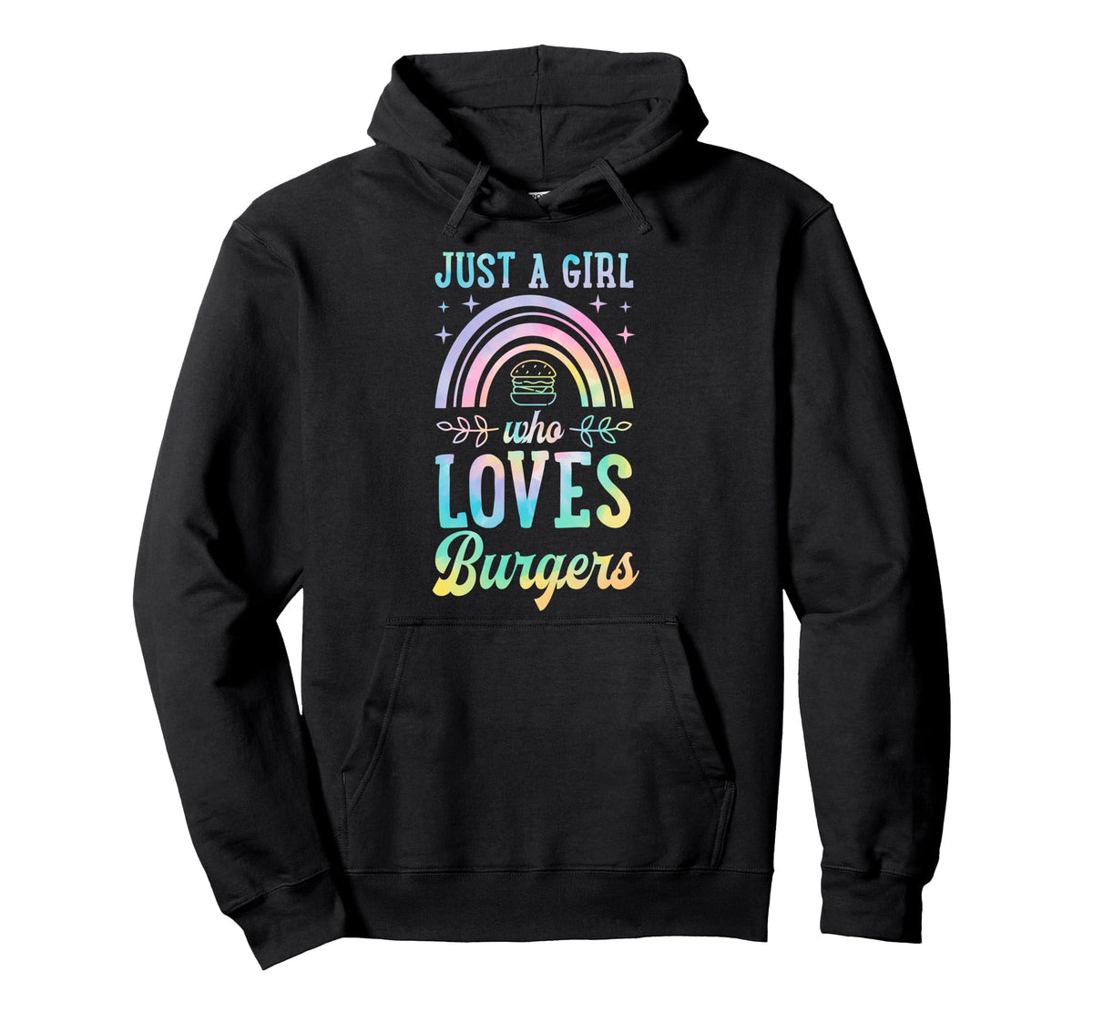 Just Who Loves Burgers Bohemian Rainbow Hoodie - Fun Novelty Design Unisex