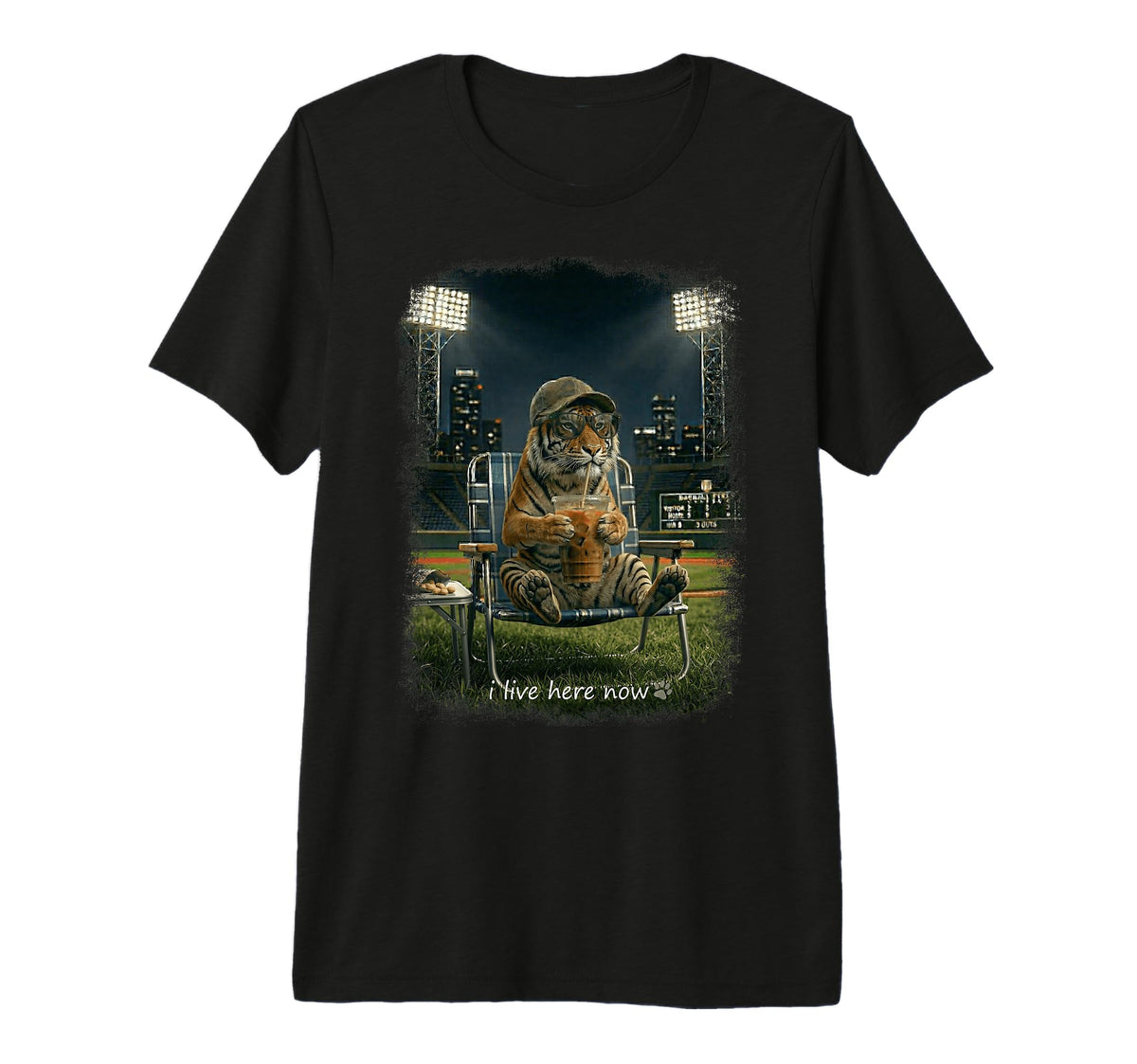 Funny Tiger Ballfield Baseball Field I T-Shirt - Unique Graphic Men Women