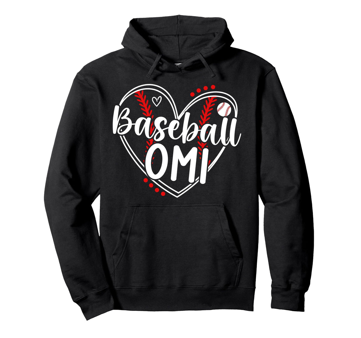 Baseball Omi Heart Omi Baseball Hoodie - Casual Everyday Wear for Adults