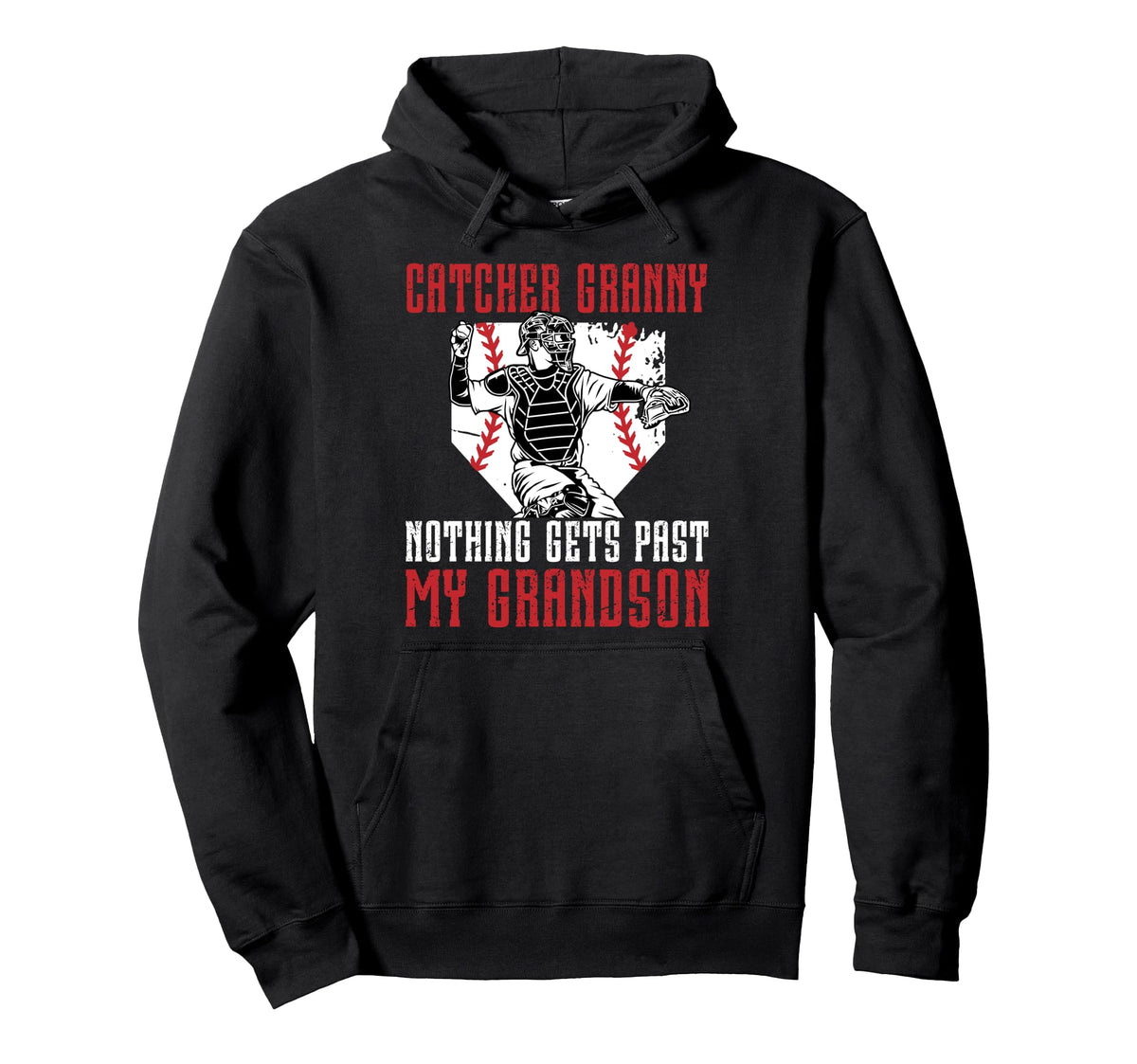 Baseball Catcher Granny Proud Granny Hoodie - Casual Everyday Wear Unisex