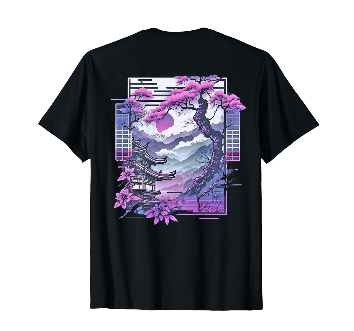 Vaporwave Japan City Landscape T-Shirt - Unique Graphic Men Women