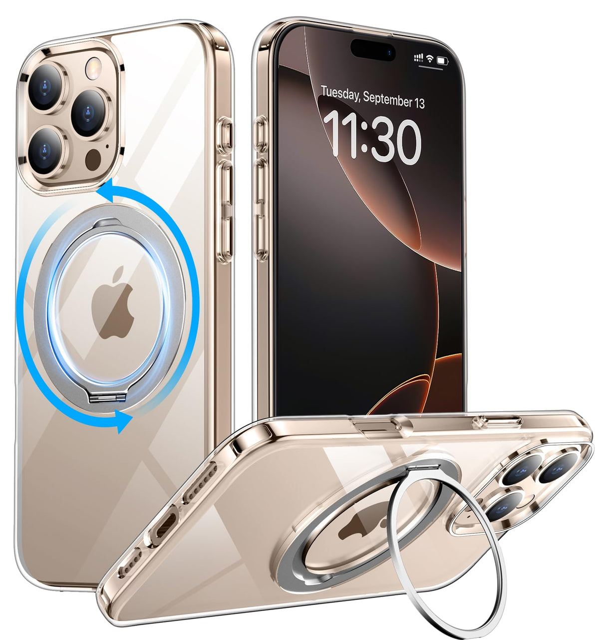[Like New] Temdan 6.9-Inch Clear Kickstand Case for iPhone 16