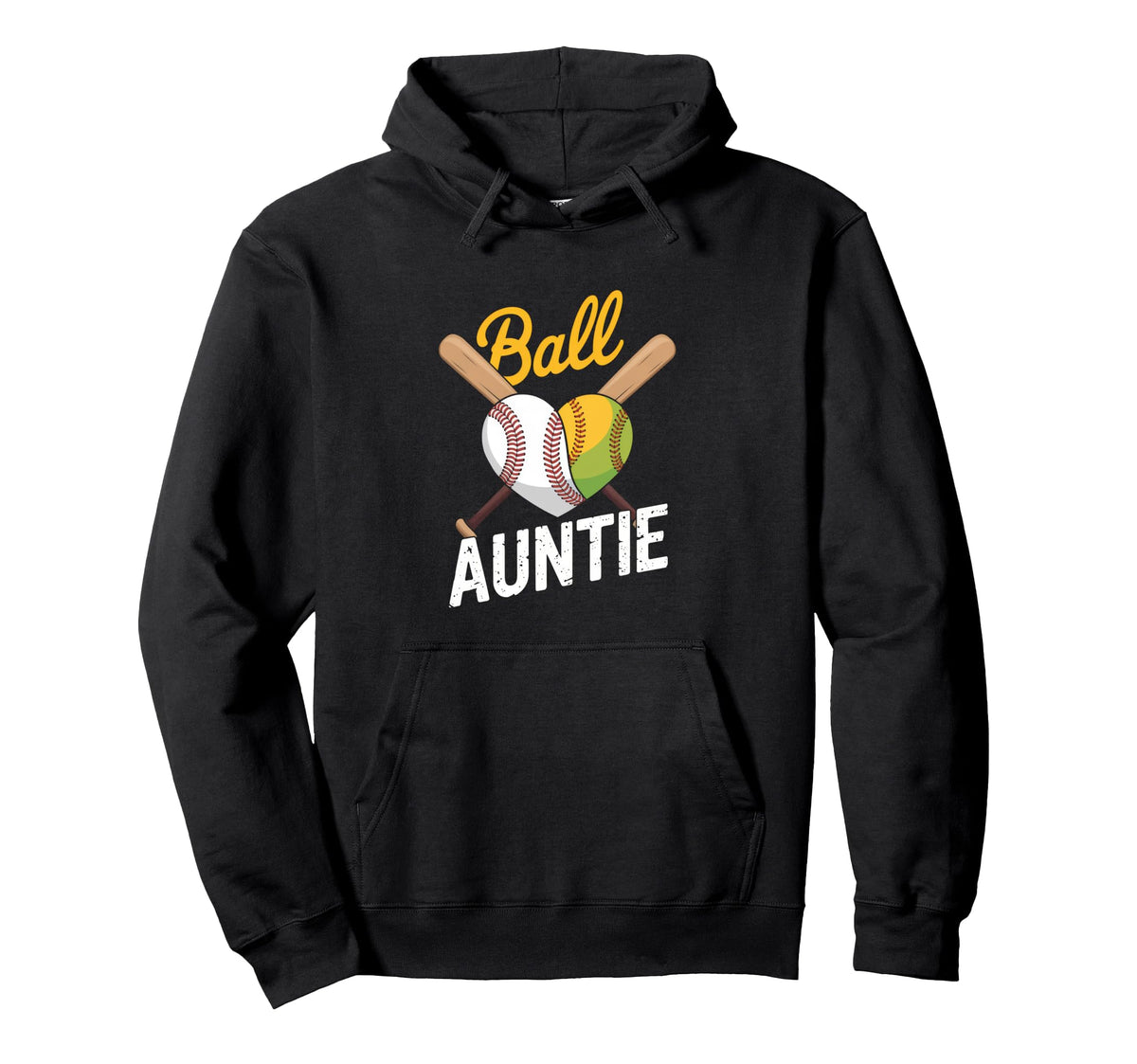 Ball Auntie Proud Baseball Softball Hoodie - Casual Everyday Wear Unisex