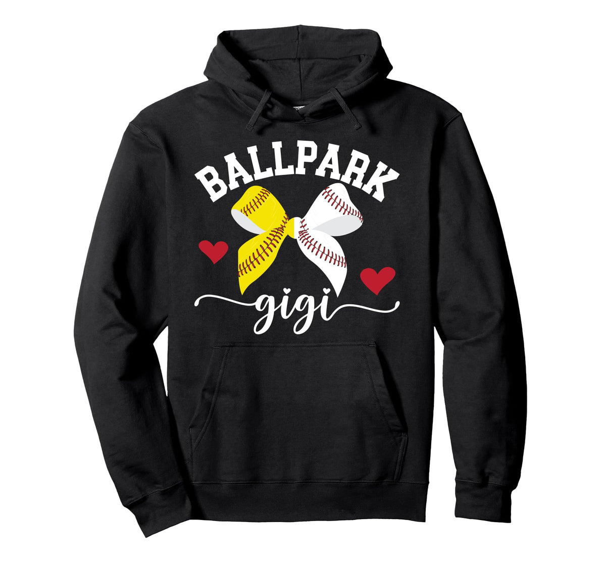 Ballpark Gigi Grandma Softball Hoodie - Casual Everyday Wear Unisex