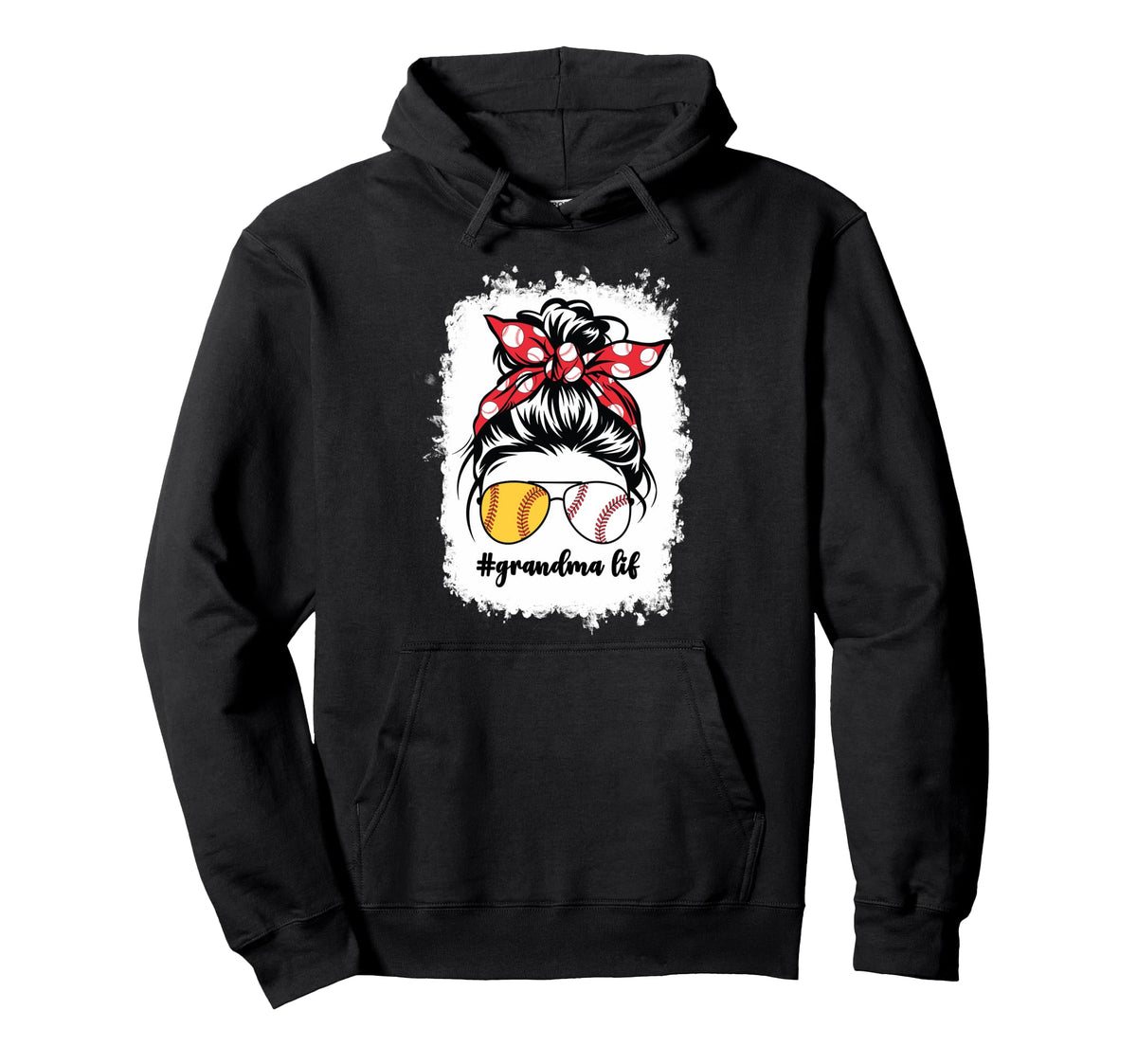 Half Softball And Baseball Grandma Hoodie - Streetwear Style for Adults