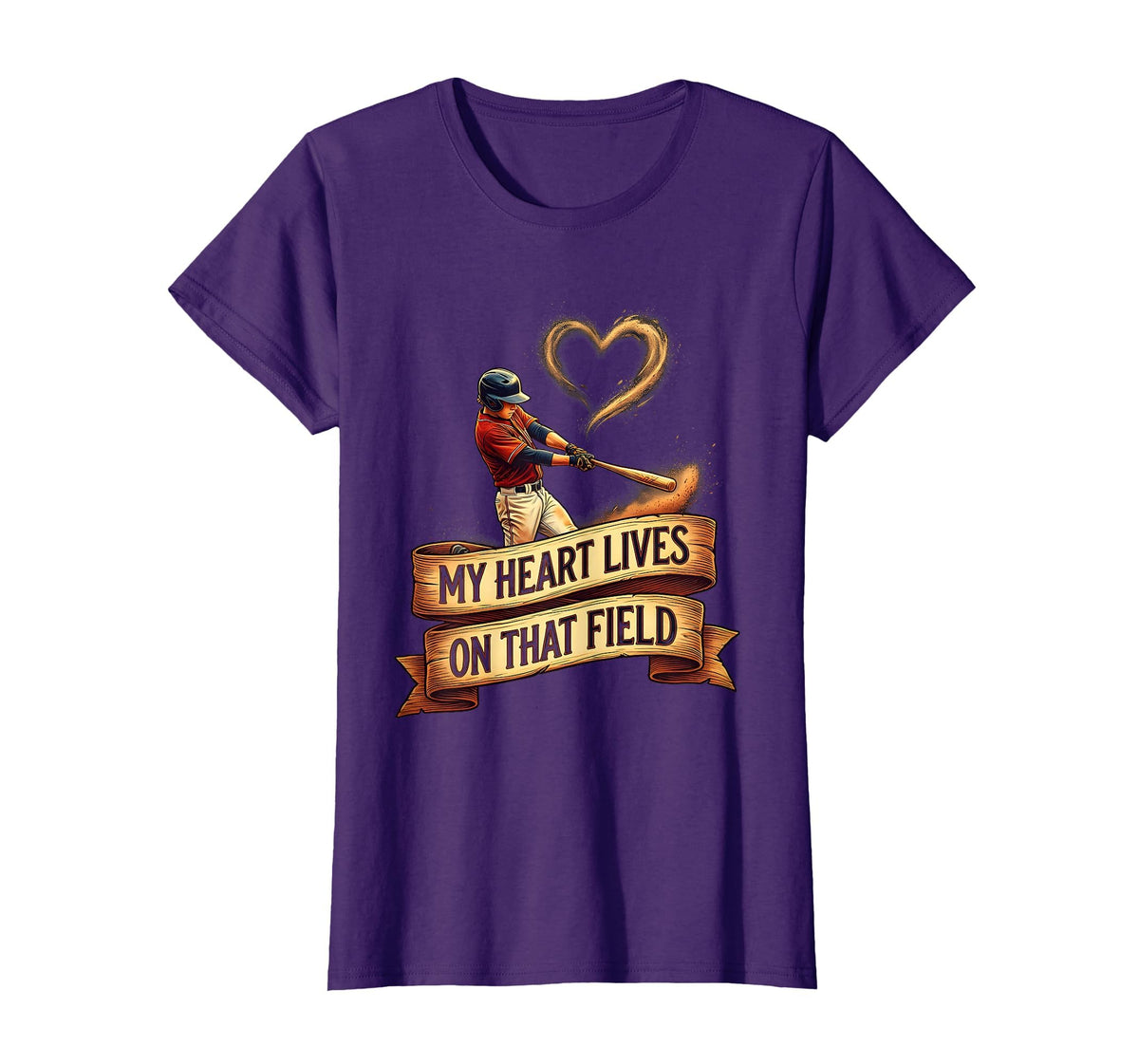 My Heart Lives That Field Baseball Mom T-Shirt - Novelty Apparel Men Women