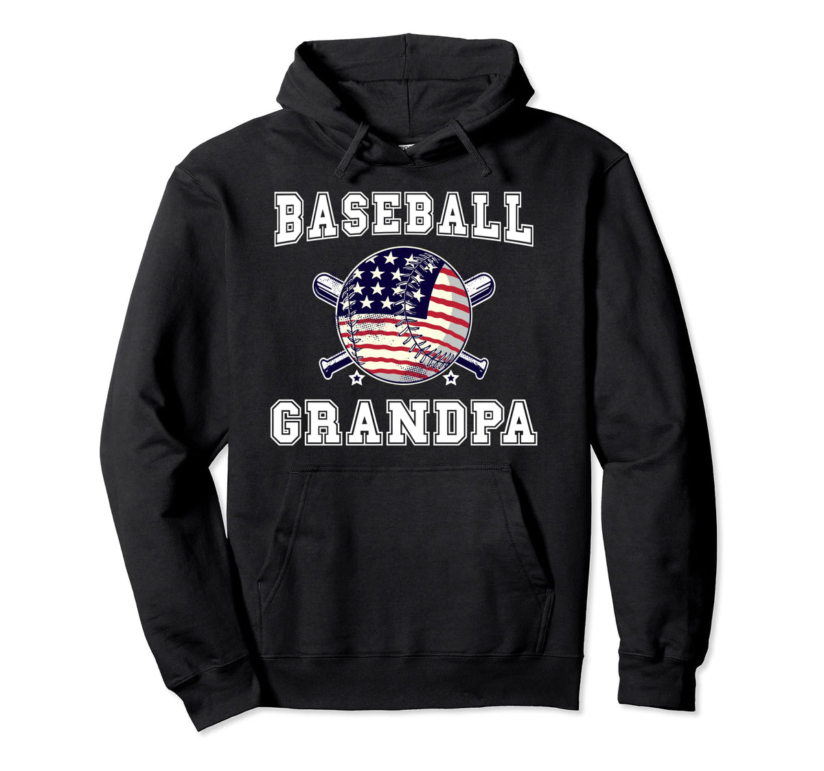 Grandfather Usa American Flag Baseball Hoodie - Trendy Graphic for Adults