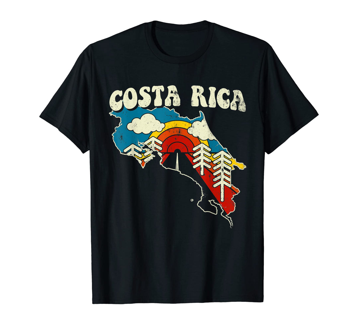 Costa Rica Costa Rican Country Rainbow T-Shirt - Trendy Graphic for Adults