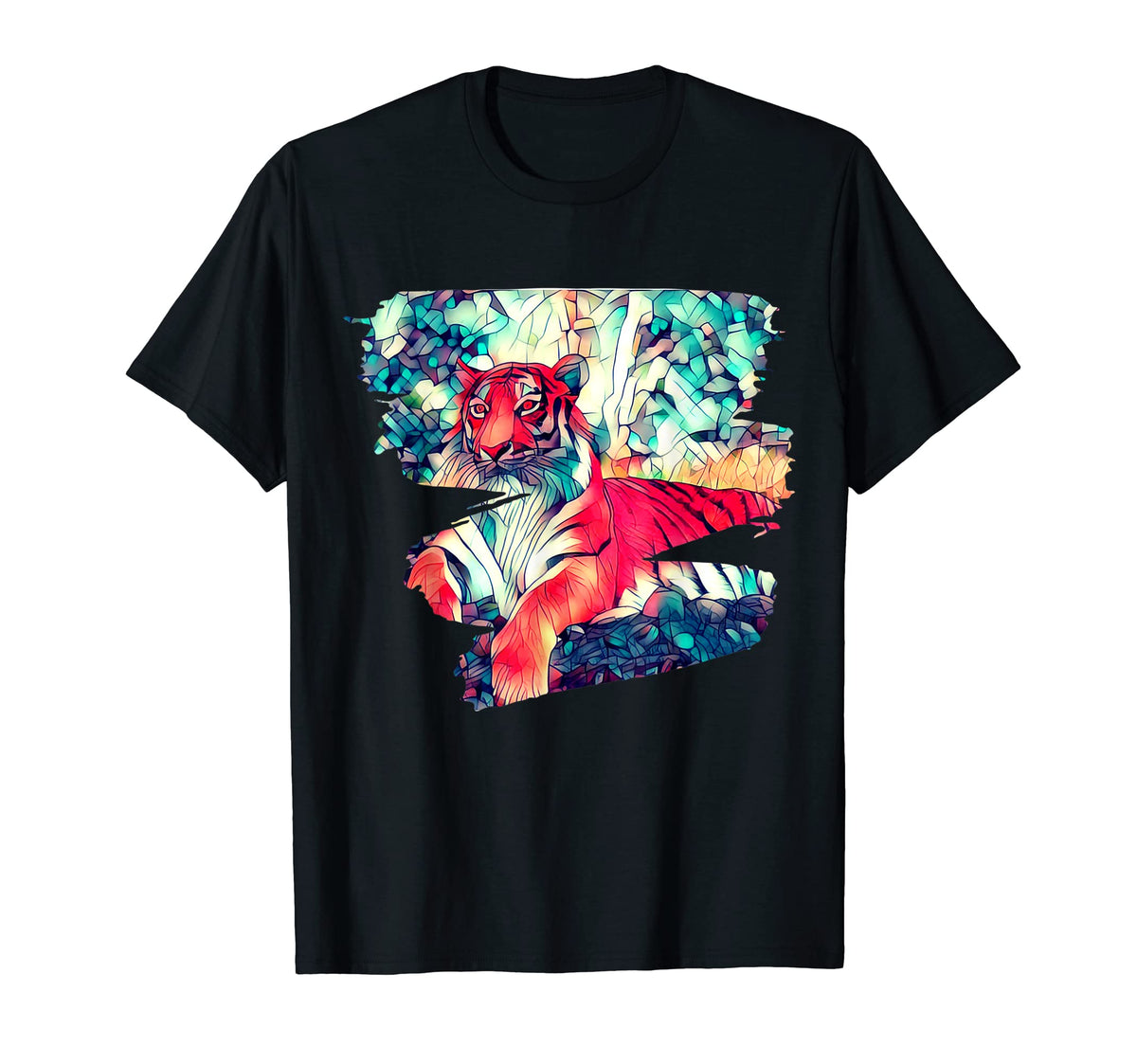 Vaporwave Aesthetic Streetwear Tiger T-Shirt - Custom Art Print Unisex