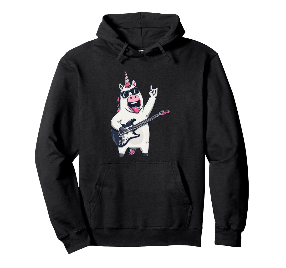 Funny Unicorn Rock Music Guitar Player Hoodie - Novelty Apparel Men Women
