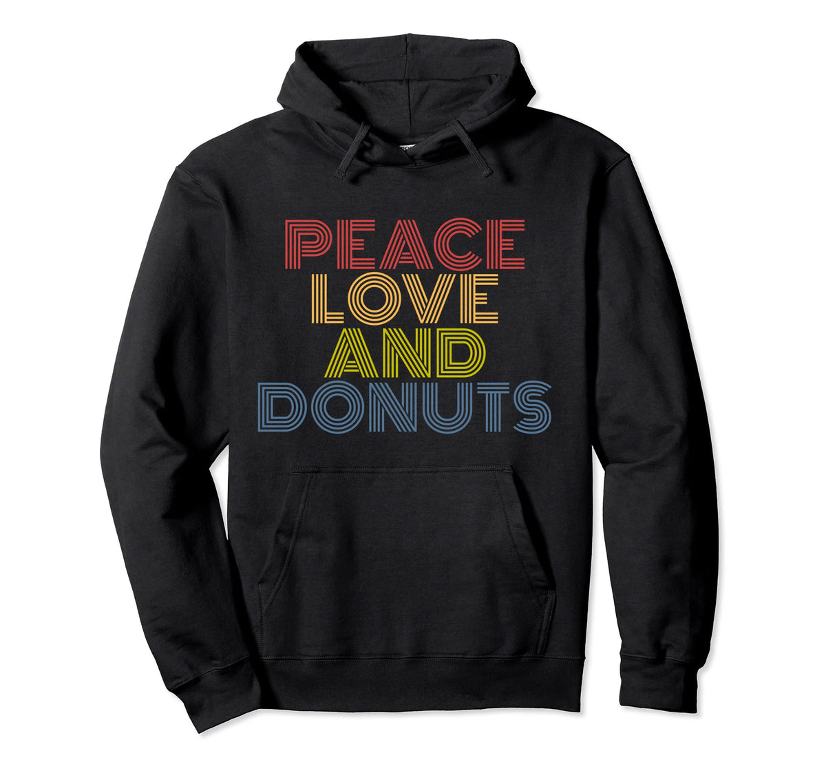 Peace Love And Donuts 70S Hoodie - Streetwear Style for Adults
