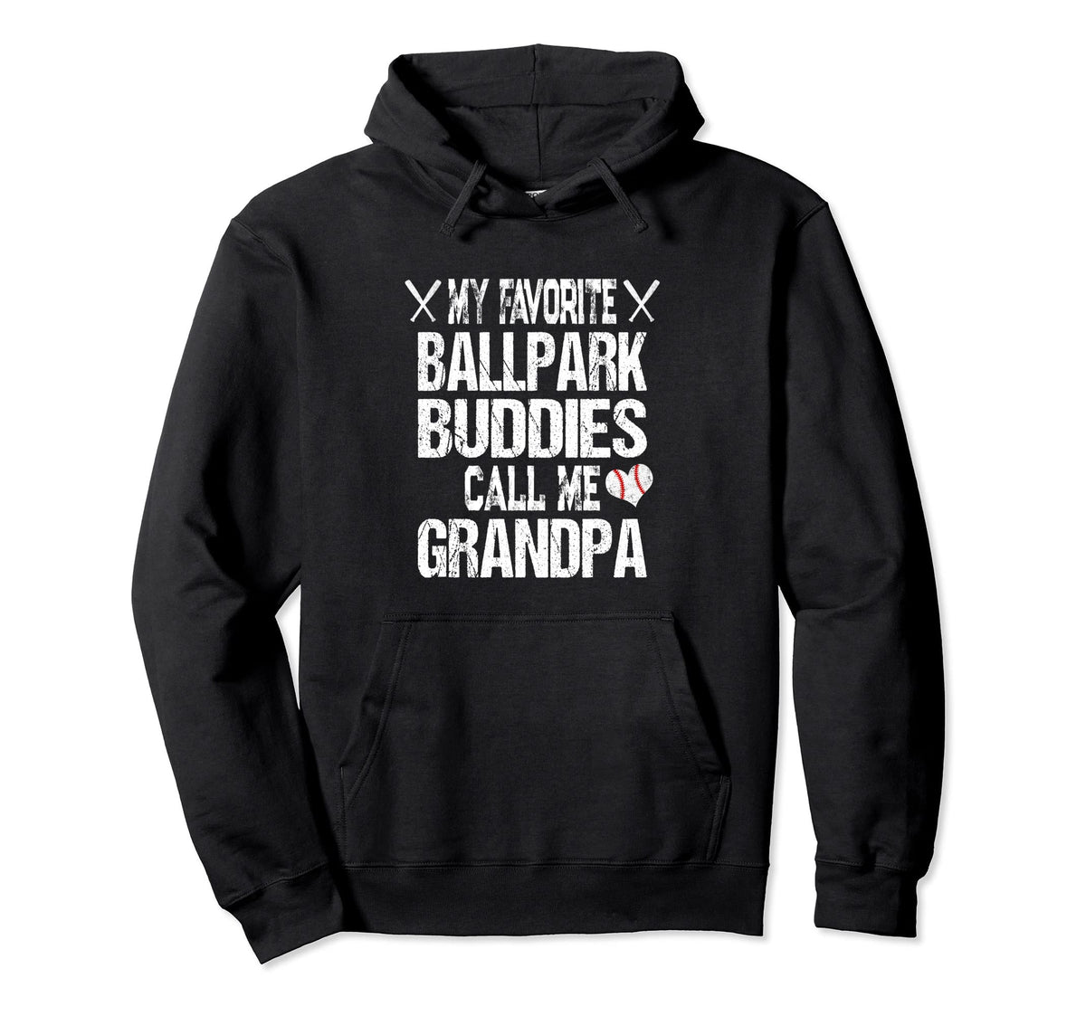 My Favorite Ballpark Buddies Call Me Grandpa Hoodie - Graphic Print Unisex