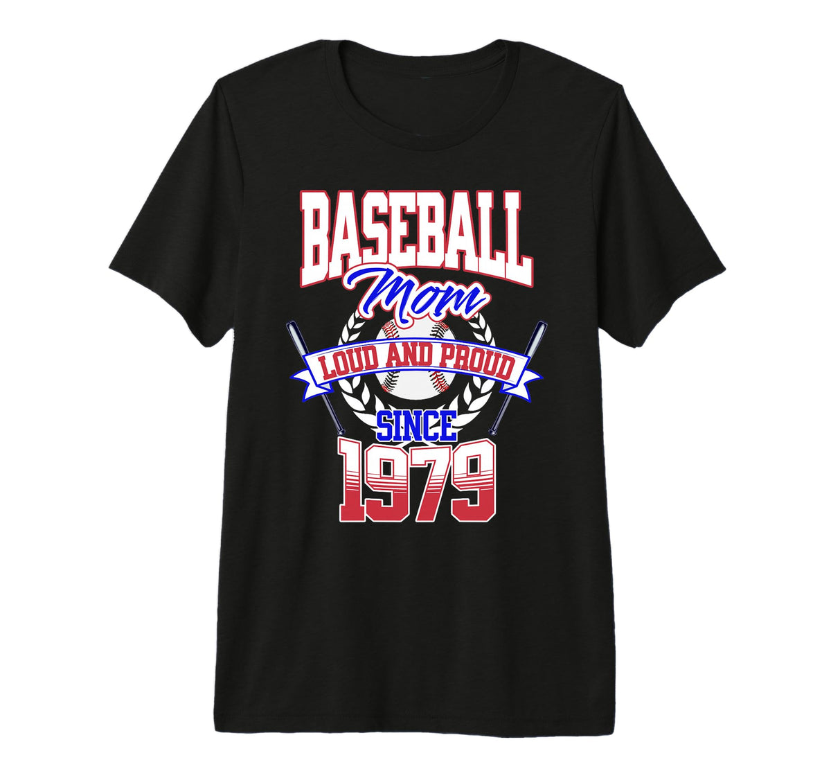 Baseball Mom Loud Proud Since 1979 T-Shirt - Minimalist Print Unisex