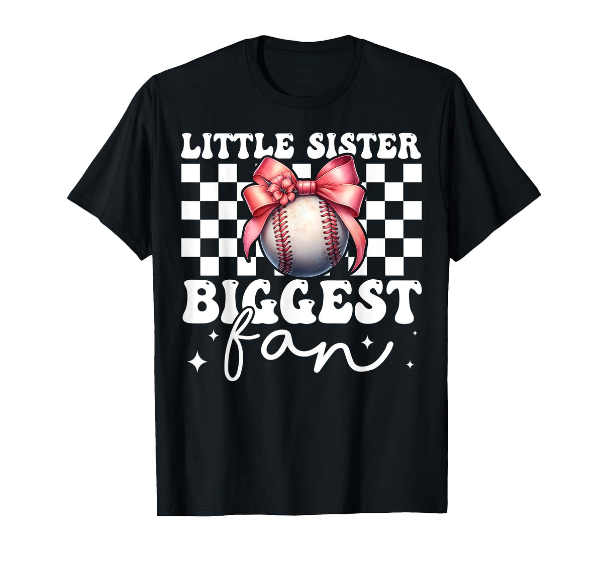 Baseball Sister Coquette Bow Little T-Shirt - Streetwear Style for Adults