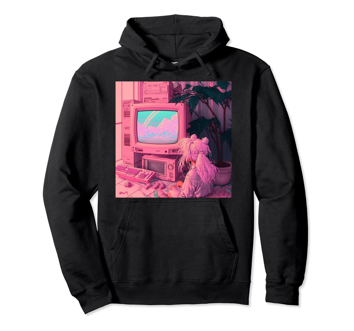 Vaporwave Aesthetic 90S Egirl Hoodie - Casual Everyday Wear for Adults