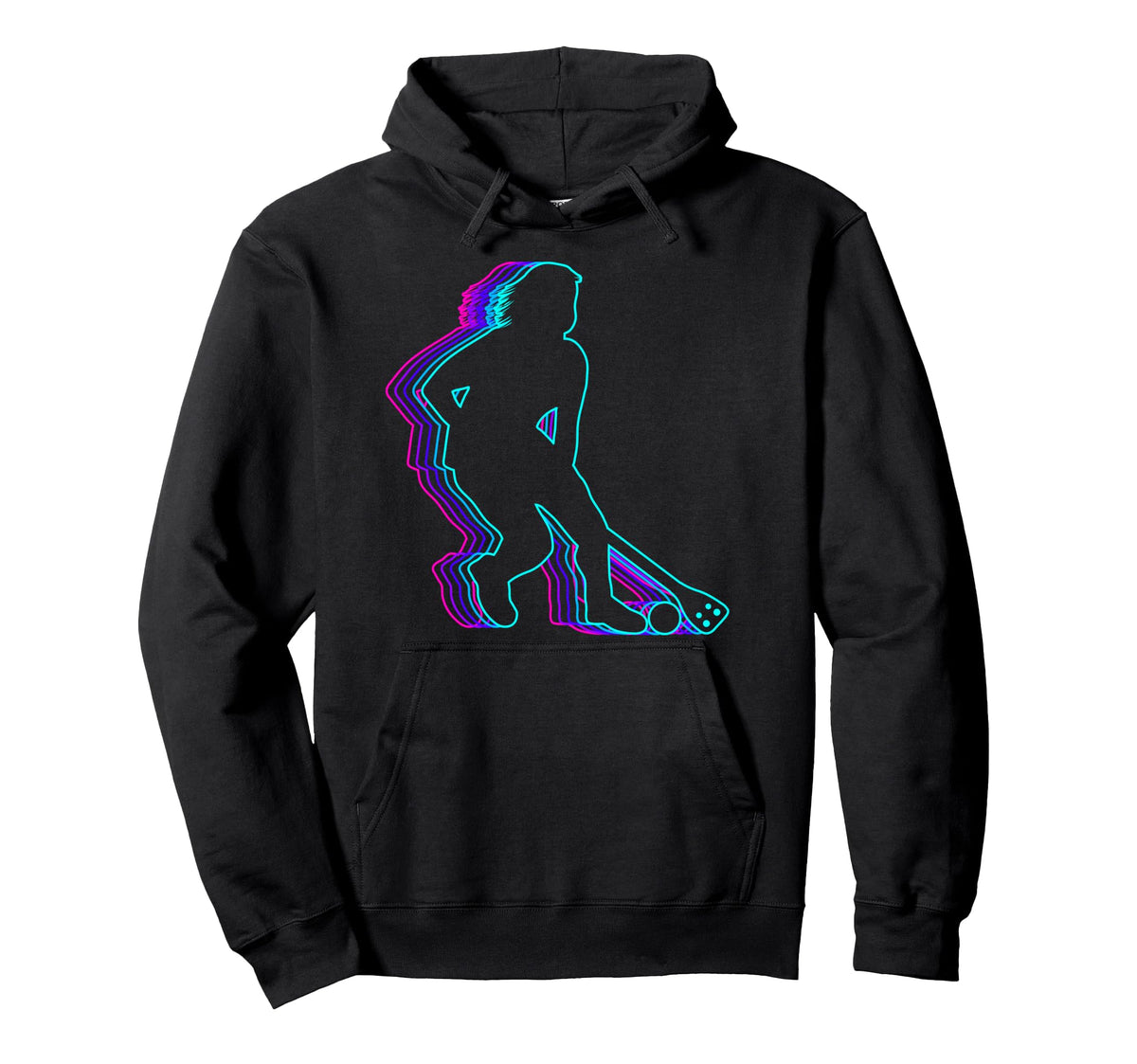 Broomball Player Sport Vaporwave Hoodie - Casual Everyday Wear Unisex