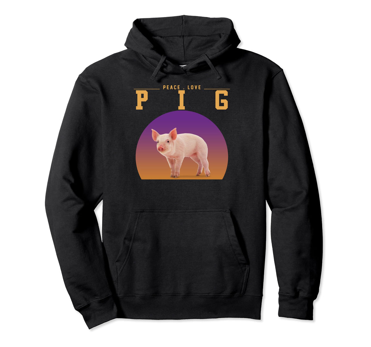 Pet Hog Wildlife Animal Peace Love Pig Hoodie - Custom Art Print Men Women