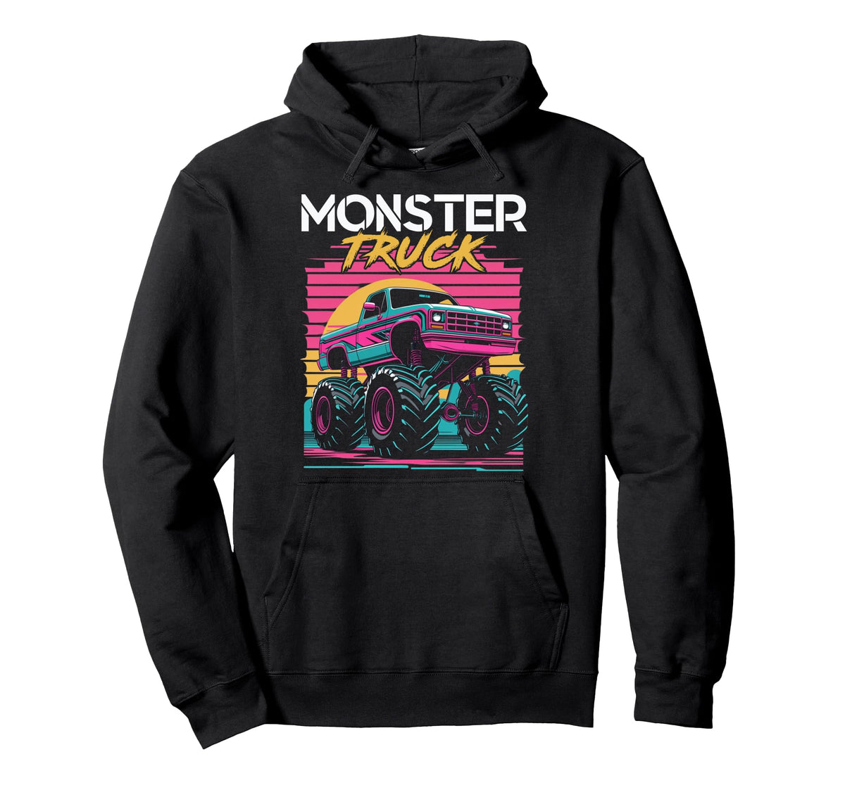 Vaporwave Aesthetic Monster Truck Hoodie - Novelty Apparel Men Women