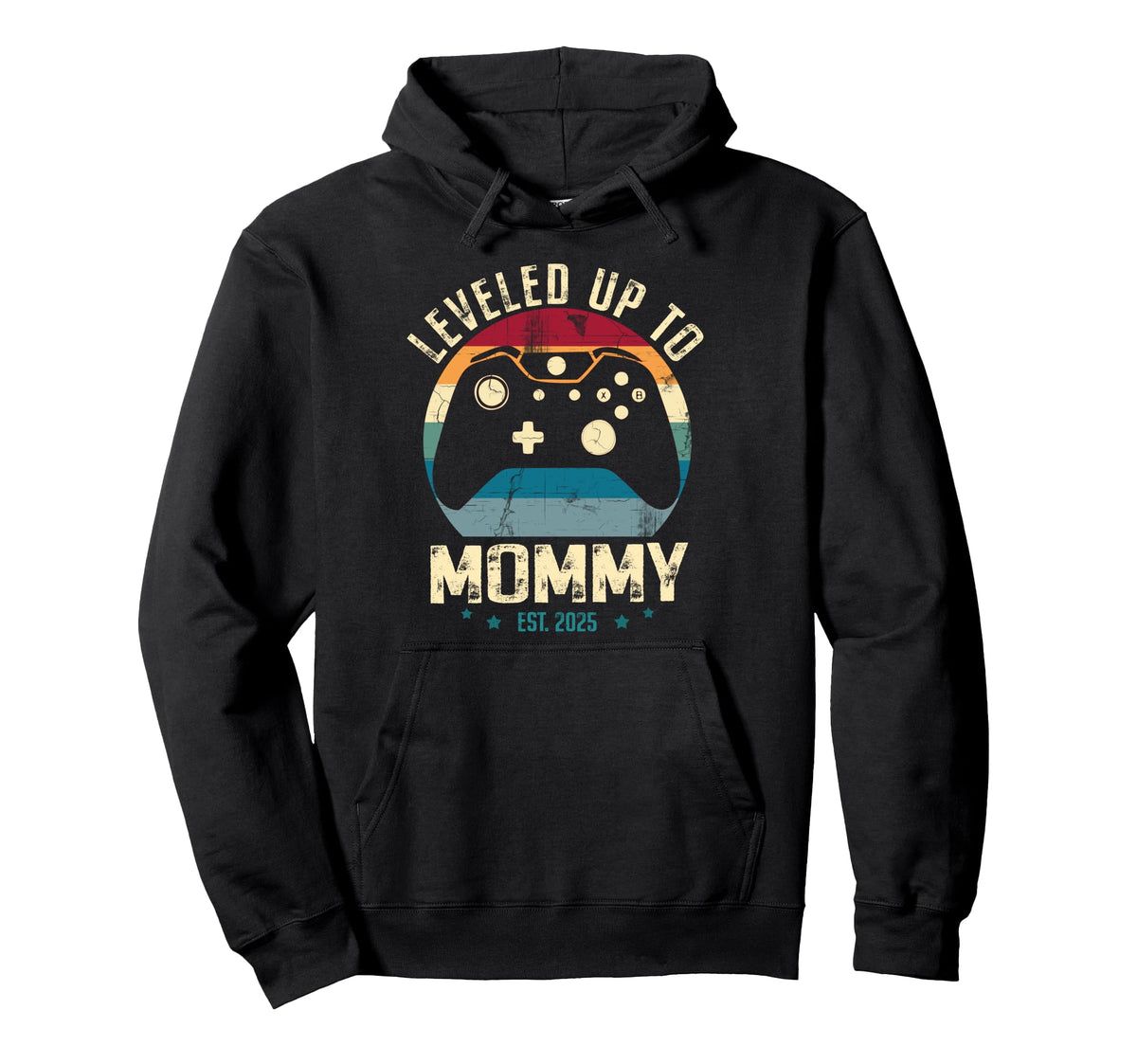 Leveled Up To Mom Est 2025 New Mommy Hoodie - Aesthetic Graphic for Adults