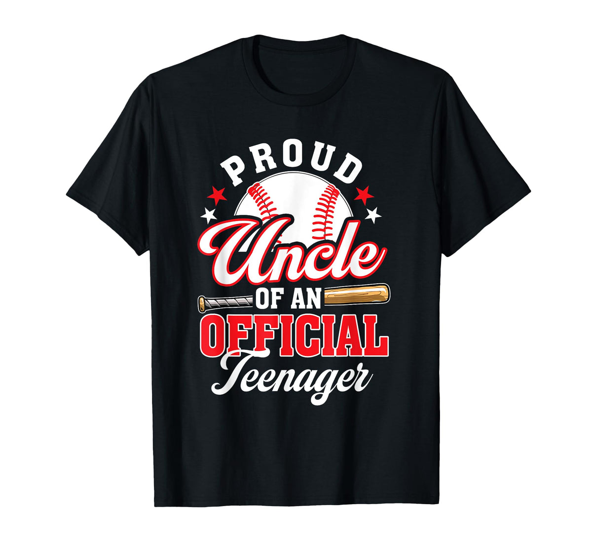 Proud Uncle Teenager Birthday Baseball T-Shirt - Trendy Graphic for Adults