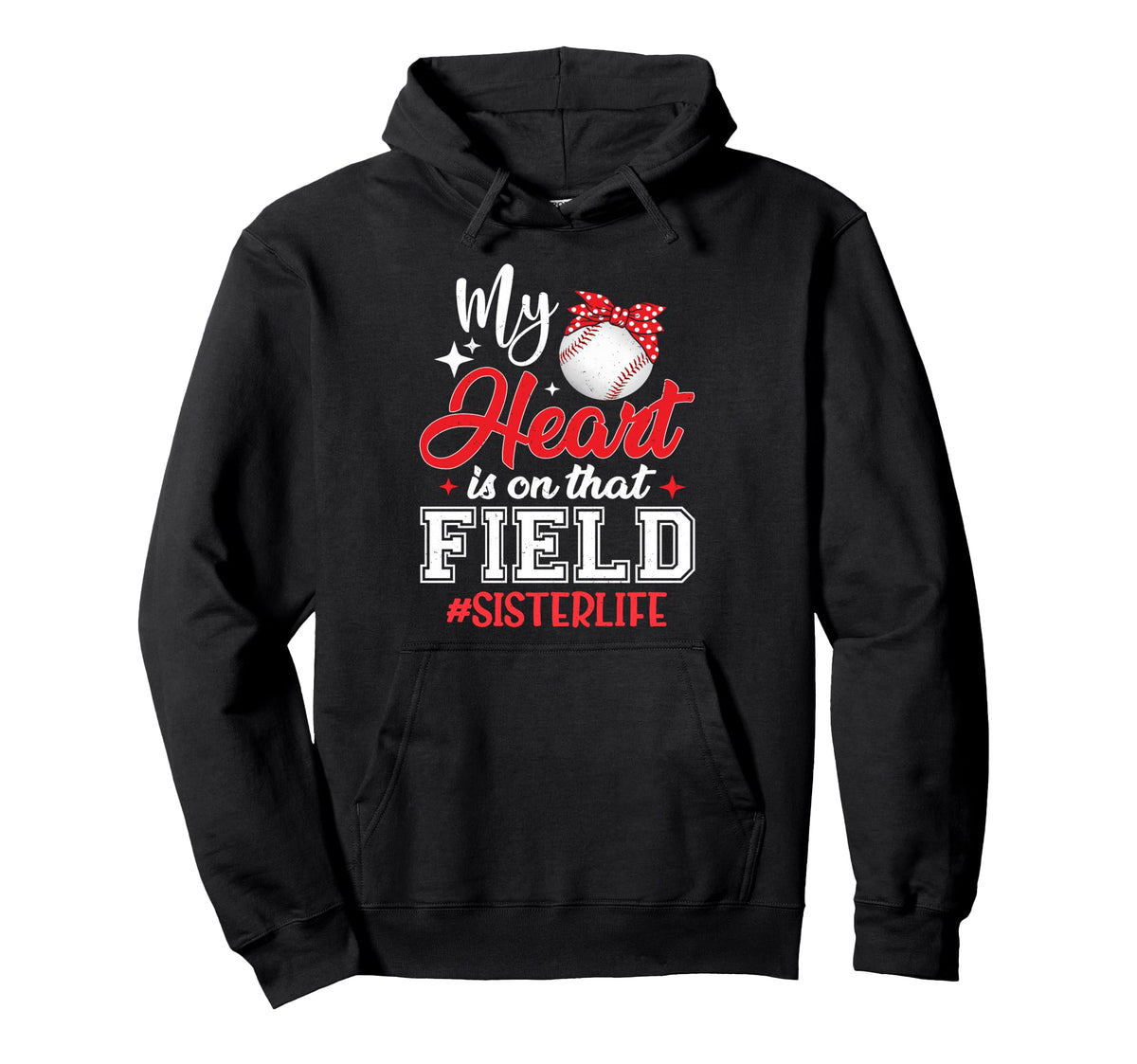 My Heart Is That Field Baseball Sister Hoodie - Minimalist Print Men Women