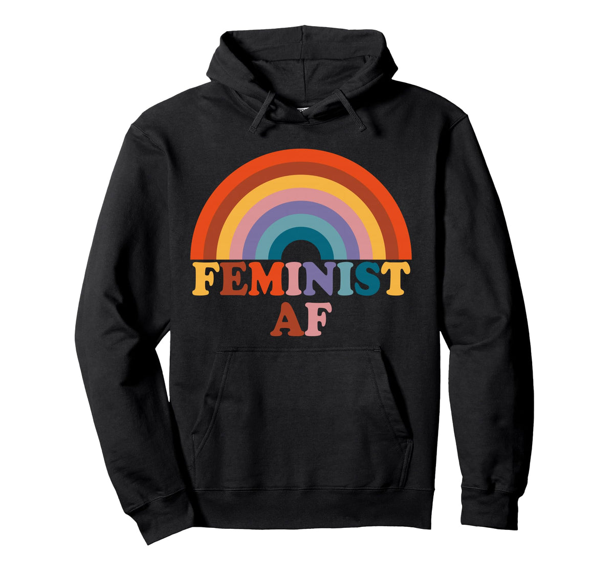 Feminist Af Rainbow Colorful Feminist Hoodie - Aesthetic Graphic Men Women