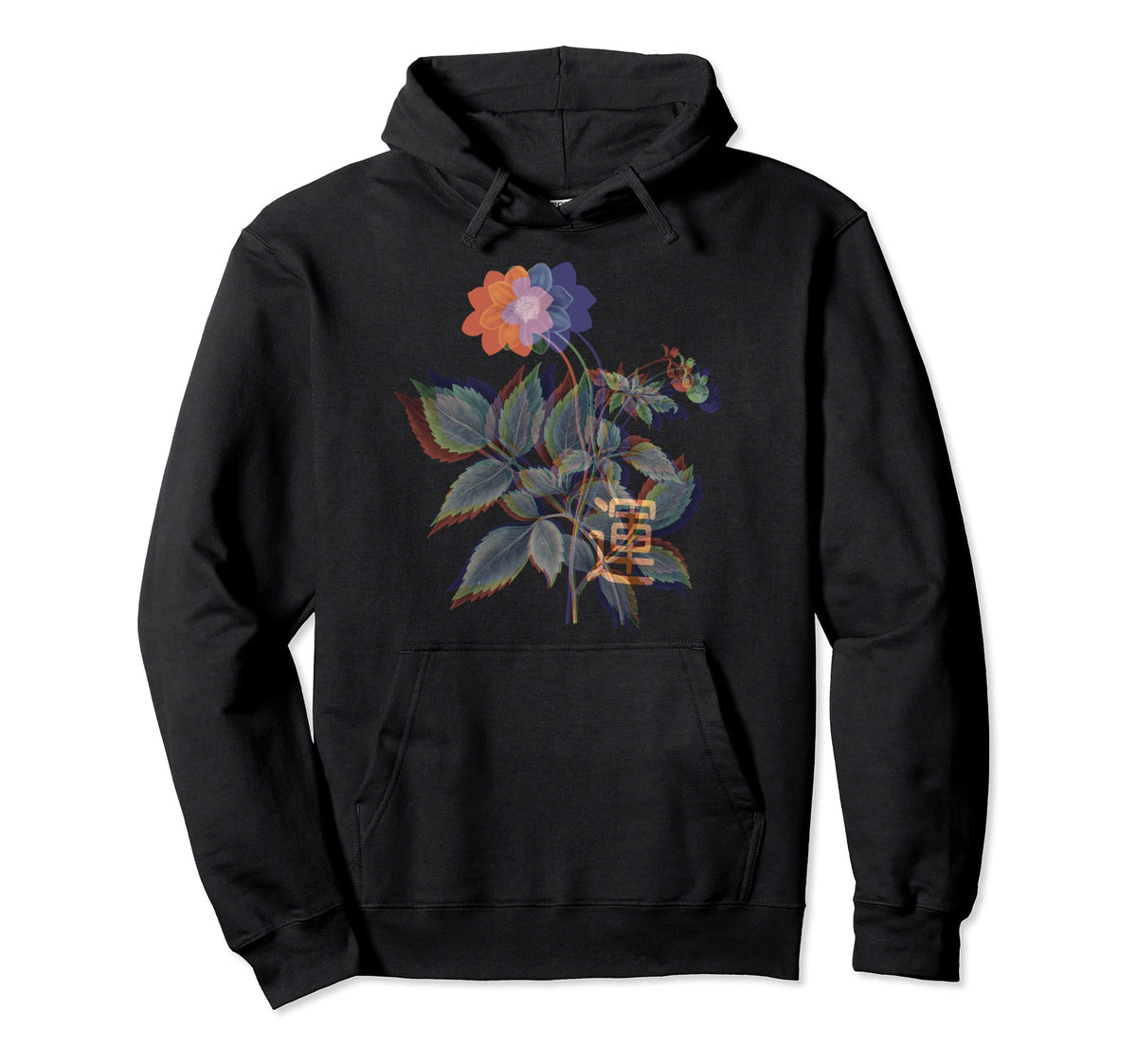 Japanese Glitch Flower Plant Luck Vaporwave Hoodie - Novelty Apparel Unisex