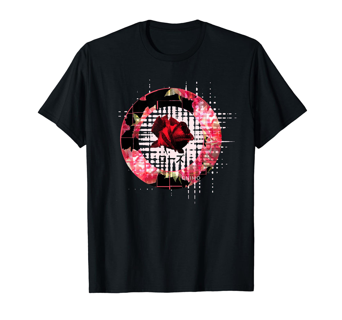 Red Rose Aesthetic Vaporwave Japanese T-Shirt - Aesthetic Graphic Unisex