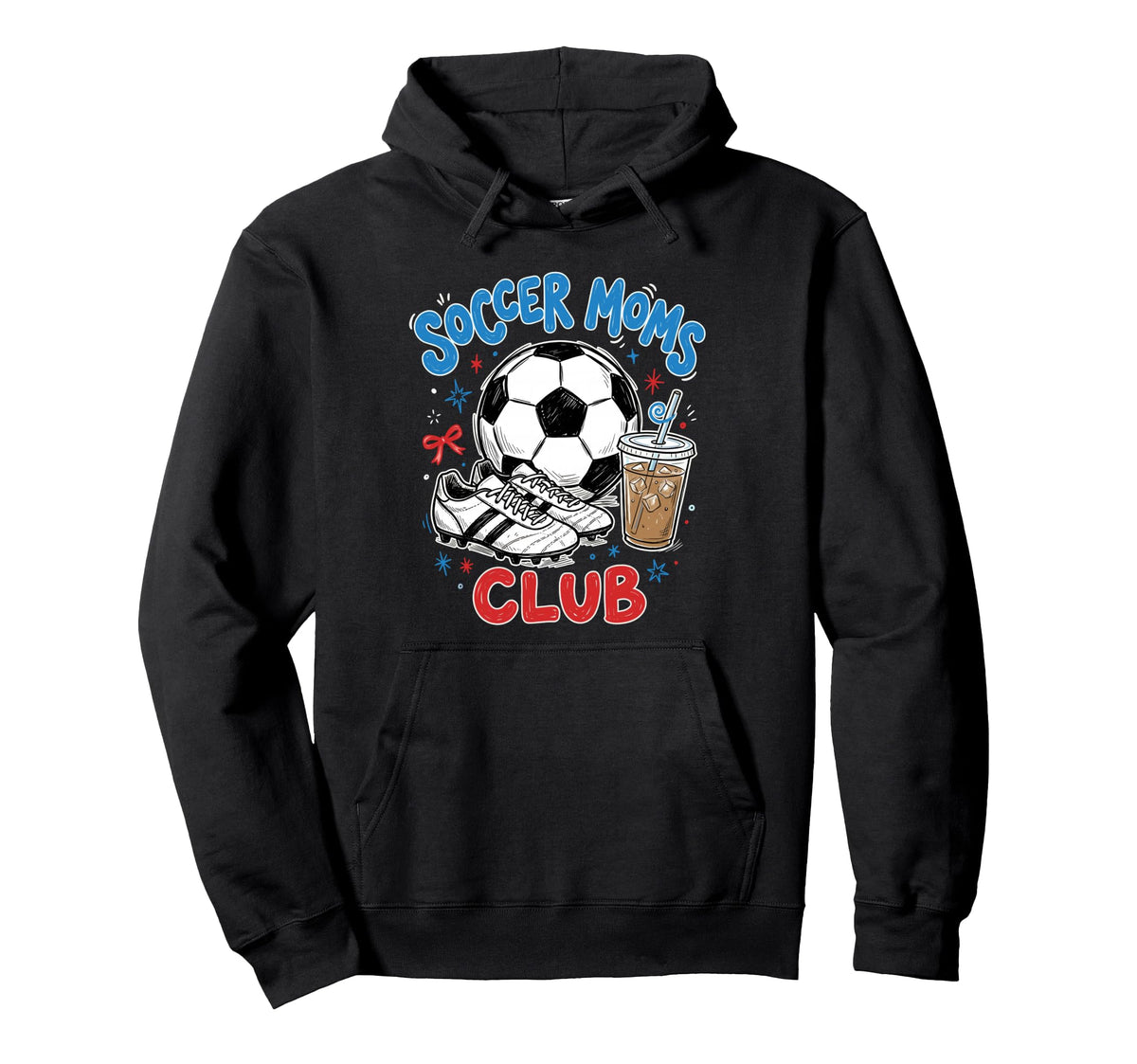 Soccer Moms Club Iced Coffee Cleats Hoodie - Unique Graphic Men Women