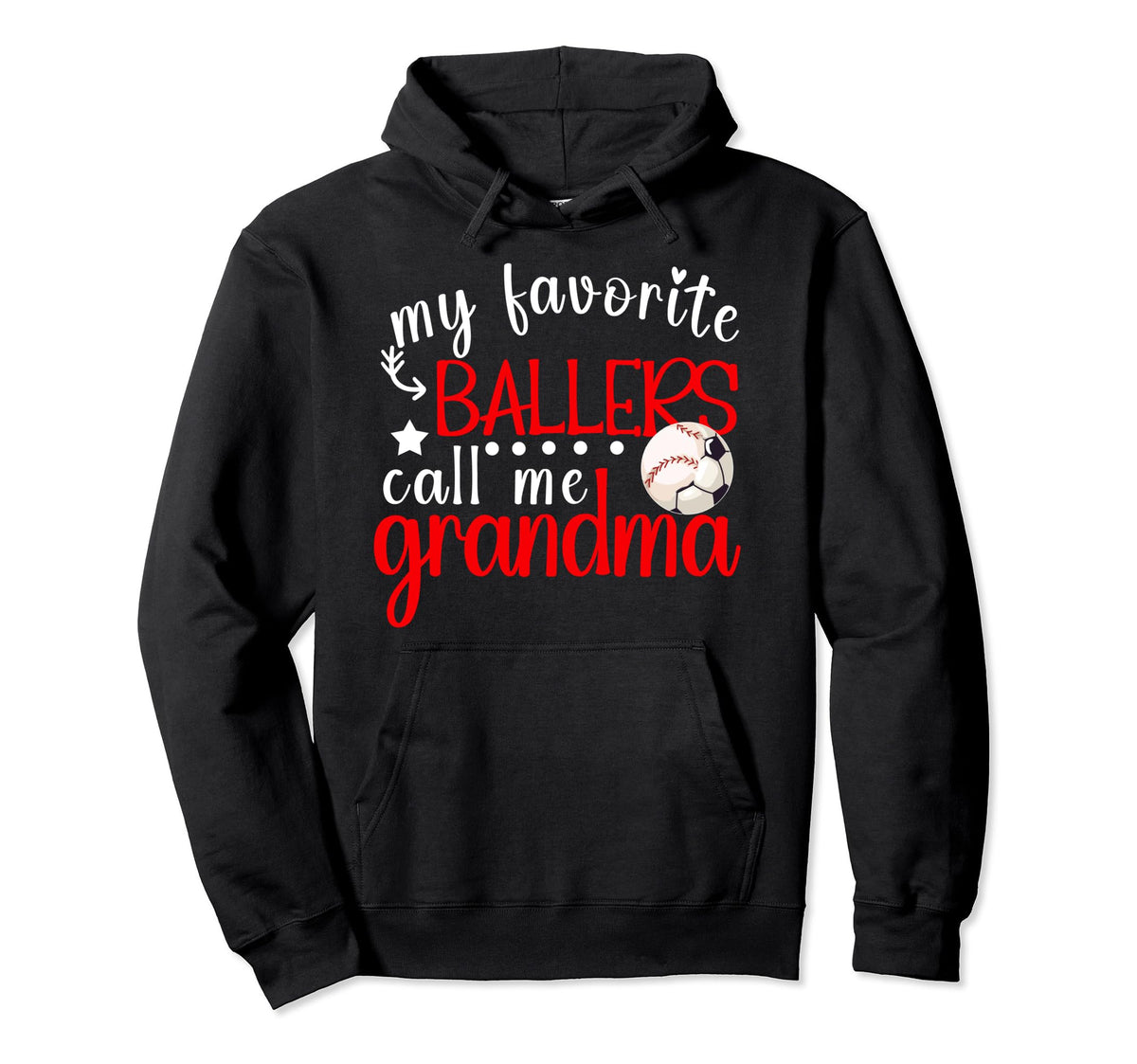 My Favorite Ballers Call Me Grandma Hoodie - Aesthetic Graphic for Adults