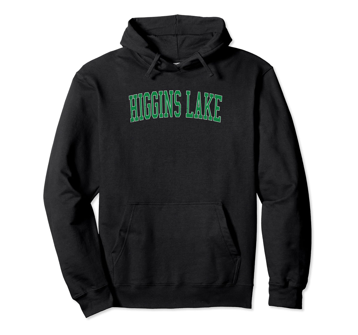 Higgins Lake Distressed Green Varsity Hoodie - Streetwear Style for Adults
