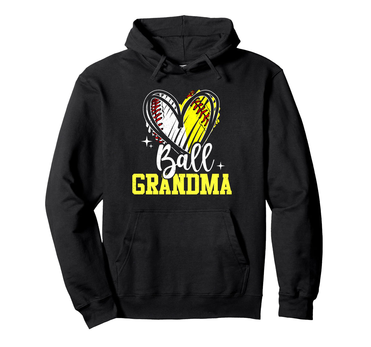 Ball Grandma Softball Baseball Grandma Hoodie - Minimalist Print for Adults