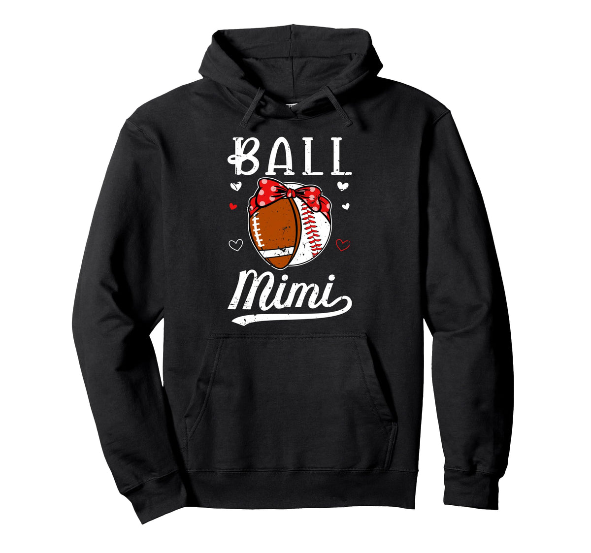 Ball Mimi Grandma Baseball Football Mimi Hoodie - Unique Graphic for Adults