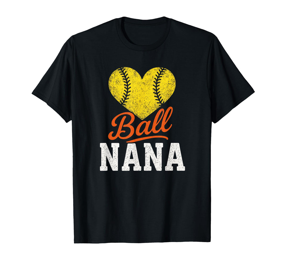 Ball Nana Baseball Softball Heart Love T-Shirt - Graphic Print Men Women