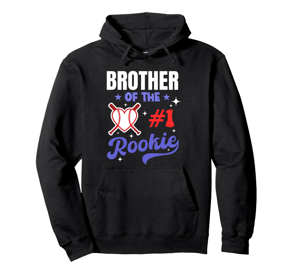 Brother Rookie 1St Baseball Birthday Hoodie - Novelty Apparel Men Women
