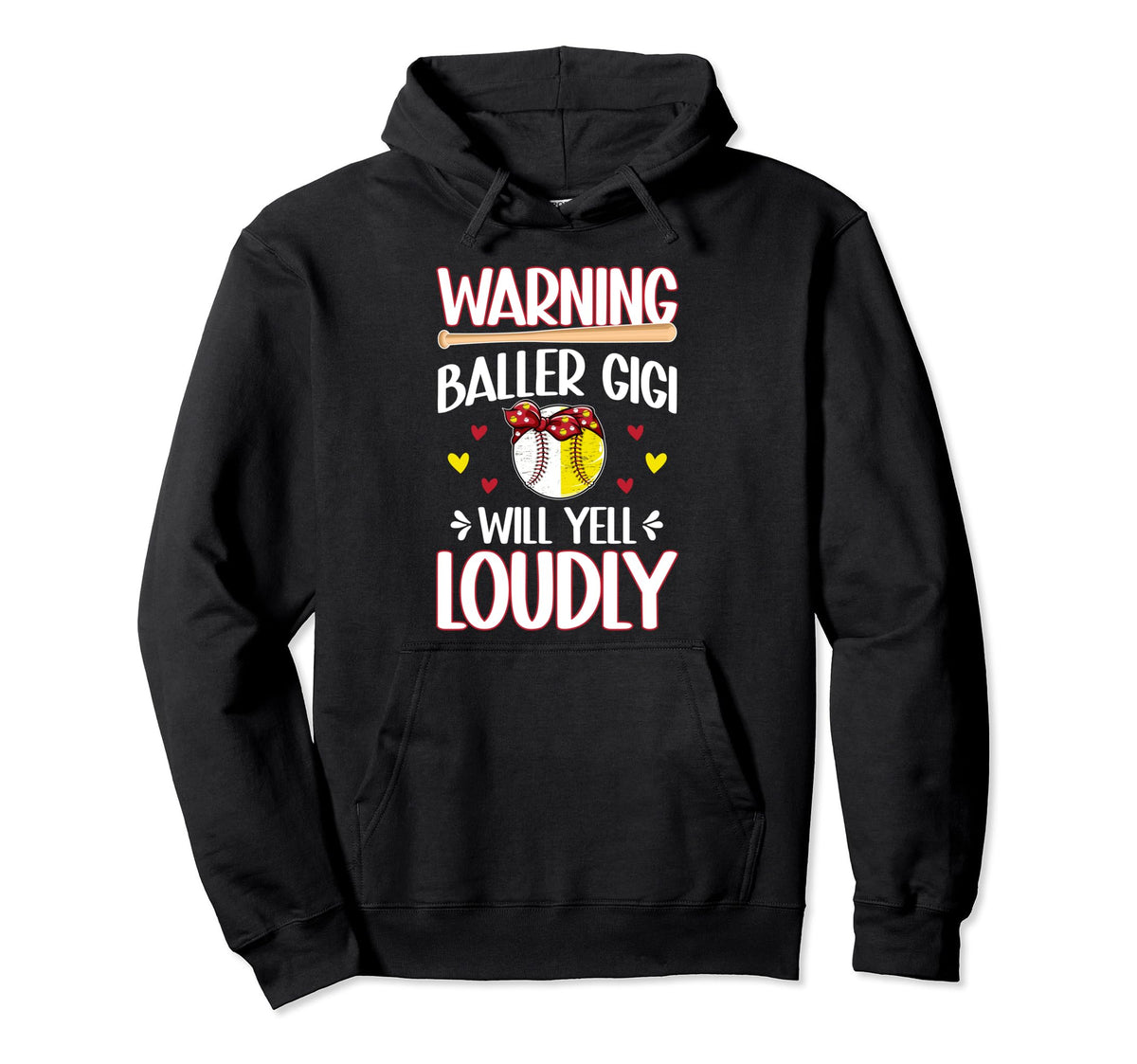 Baller Gigi Will Yell Loudly Softball Hoodie - Aesthetic Graphic Men Women