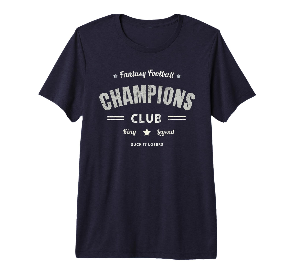 Fantasy Football Champions Club Champ T-Shirt - Novelty Apparel for Adults