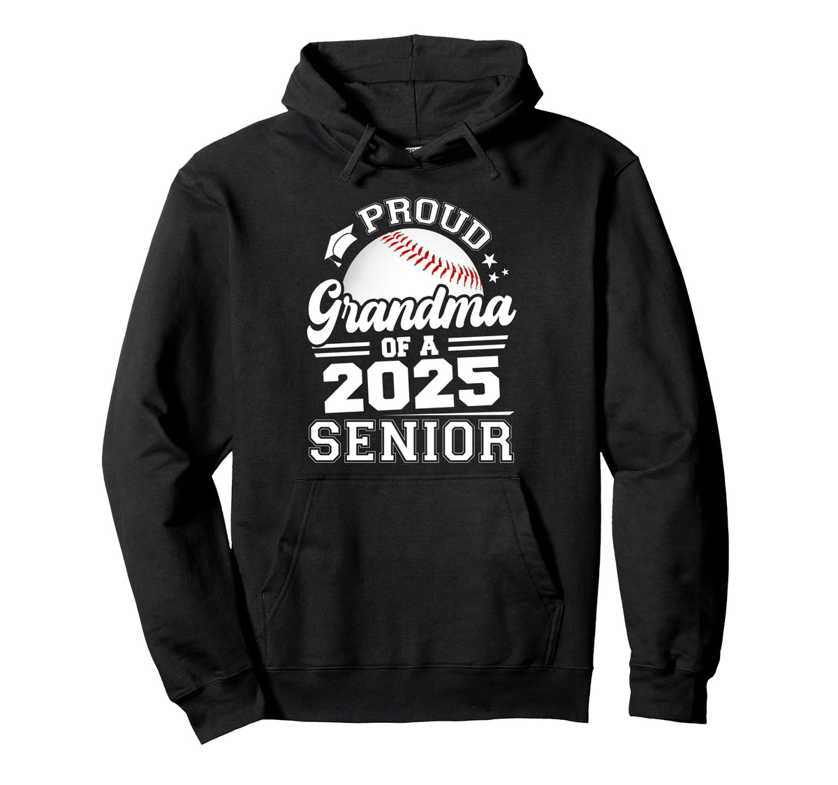 Proud Grandma 2025 Senior Graduate Grad Hoodie - Graphic Print for Adults