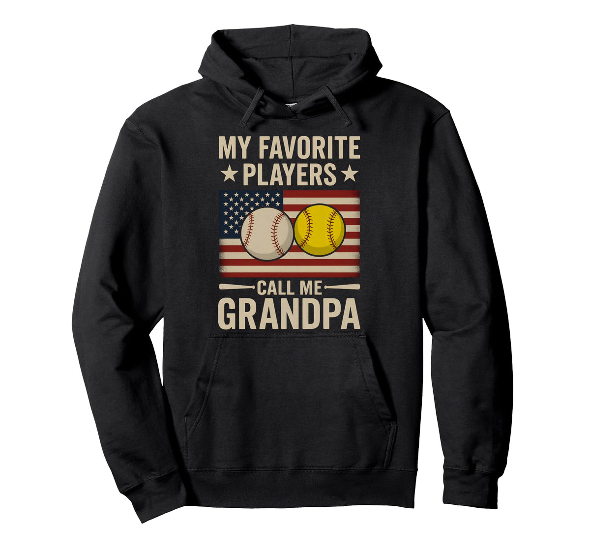 Grandpa My Favorite Baseball Softball Hoodie - Novelty Apparel Men Women