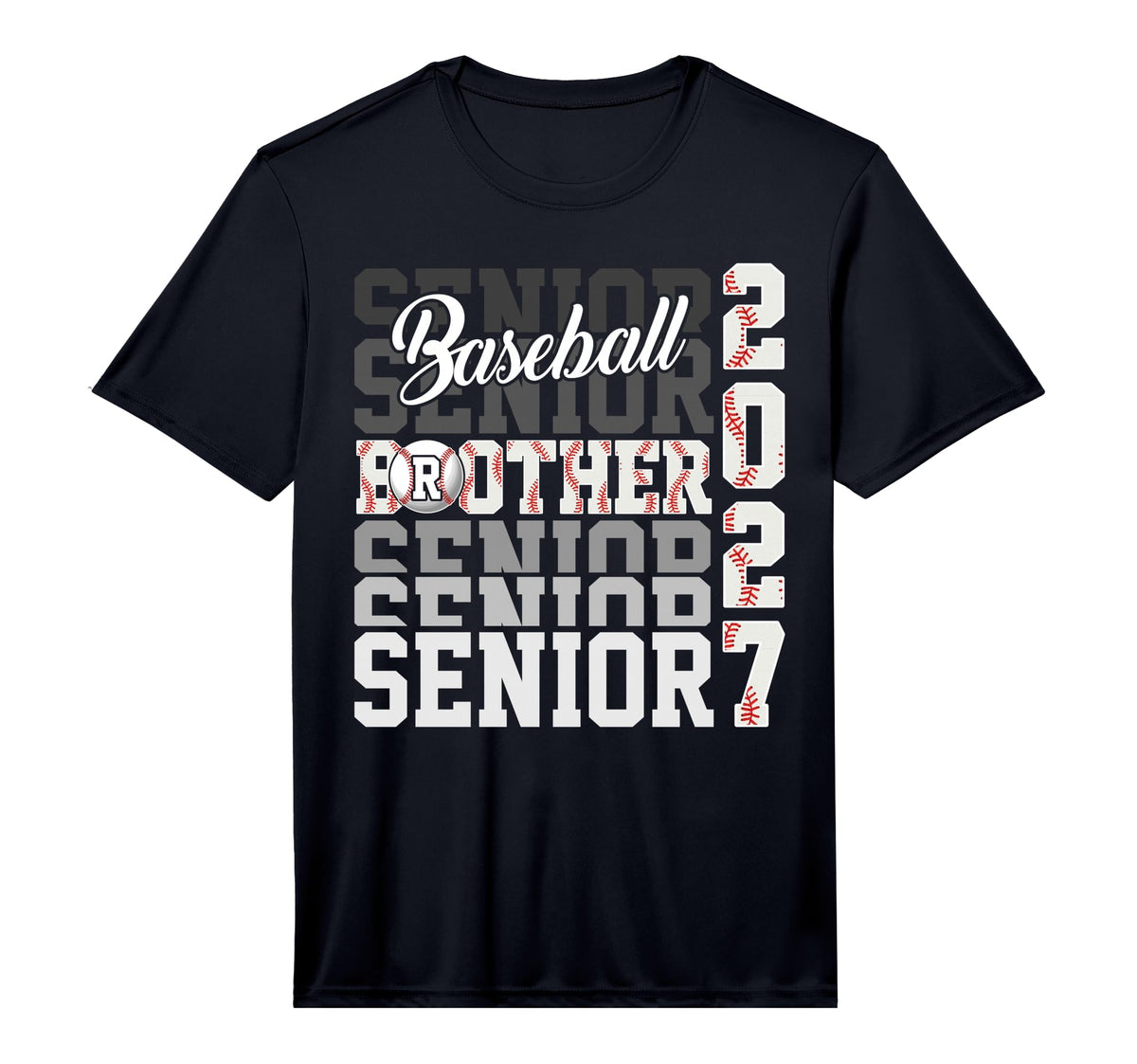 Senior 2027 Baseball Brother Proud Family T-Shirt - Trendy Graphic Unisex
