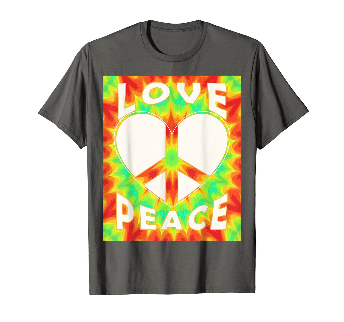 Peace Sign Love Art 60S 70S Tie Dye T-Shirt - Minimalist Print Men Women